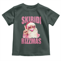 Funny Xmas Toddler T Shirt Skibidi Rizzmas Pink Santa Bubble Gum