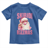 Funny Xmas Toddler T Shirt Skibidi Rizzmas Pink Santa Bubble Gum