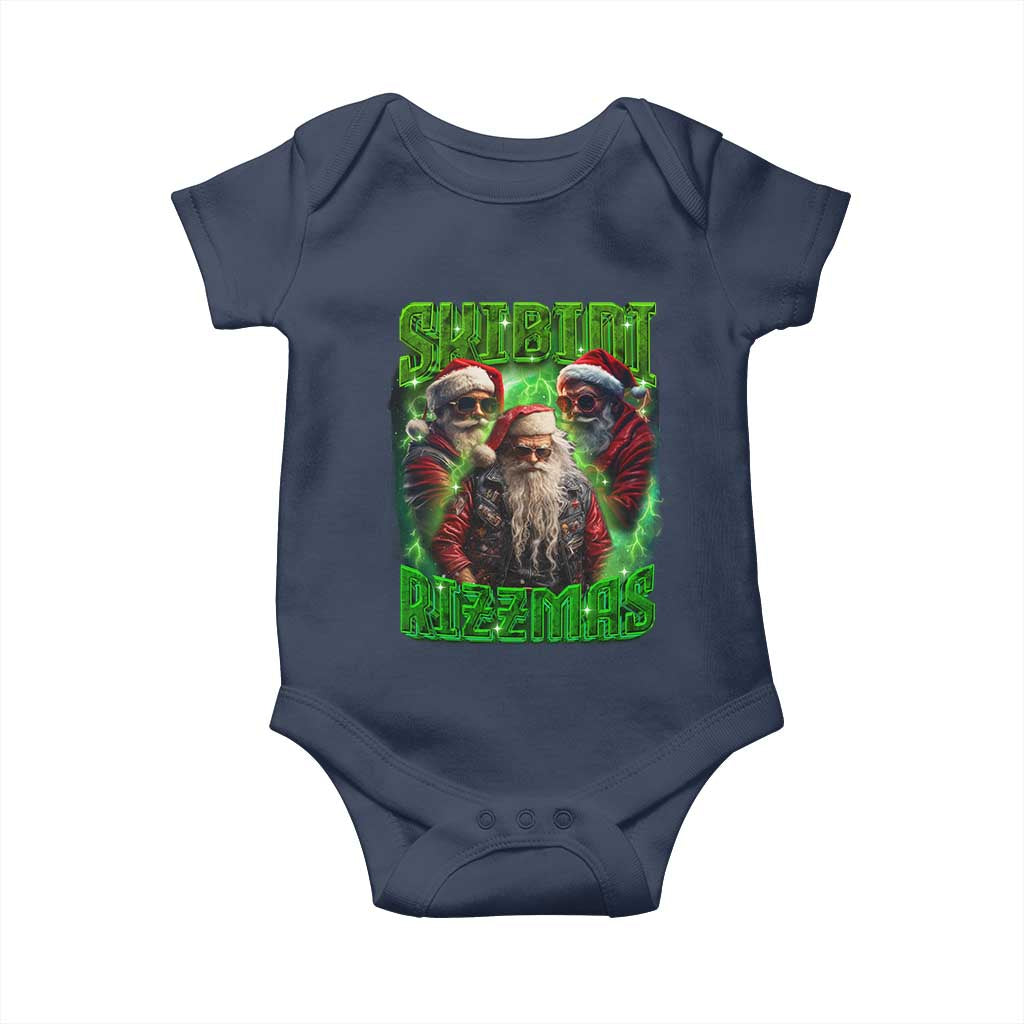 Funny Xmas Baby Onesie Skibidi Rizzmas Cool Santa Rizz