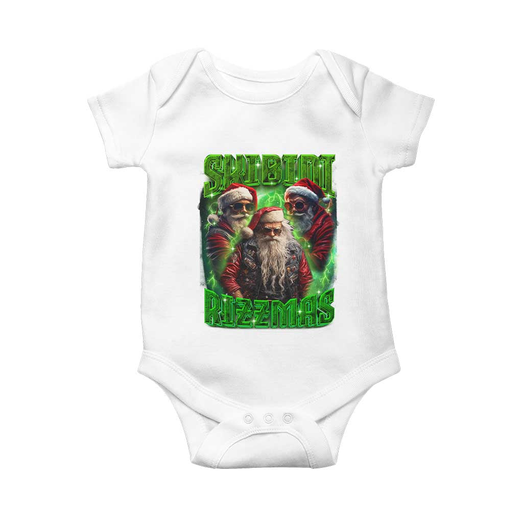 Funny Xmas Baby Onesie Skibidi Rizzmas Cool Santa Rizz