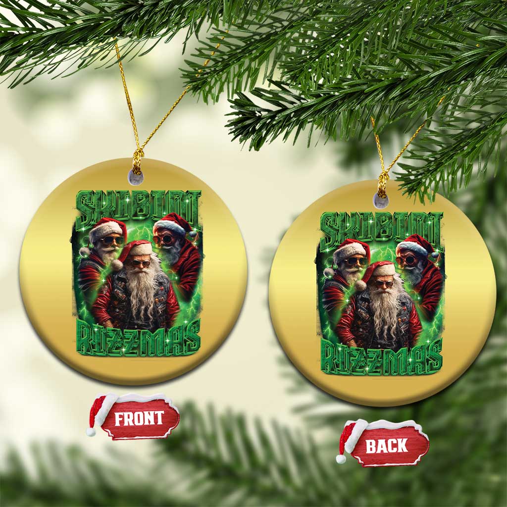 Funny Xmas Christmas Ornament Skibidi Rizzmas Cool Santa Rizz - Wonder Print Shop