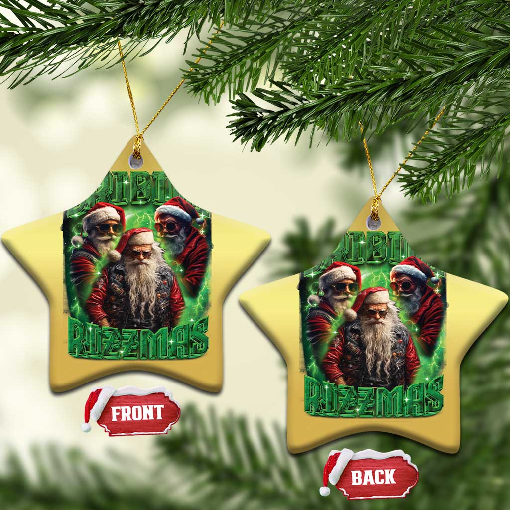 Funny Xmas Christmas Ornament Skibidi Rizzmas Cool Santa Rizz - Wonder Print Shop