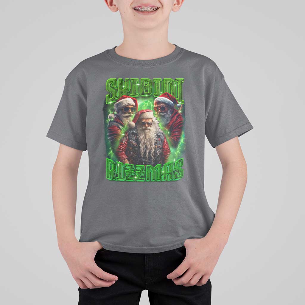 Funny Xmas T Shirt For Kid Skibidi Rizzmas Cool Santa Rizz - Wonder Print Shop