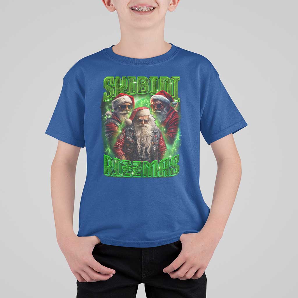 Funny Xmas T Shirt For Kid Skibidi Rizzmas Cool Santa Rizz - Wonder Print Shop
