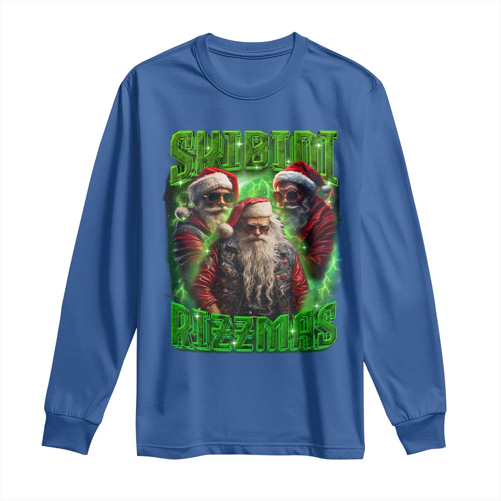 Funny Xmas Long Sleeve Shirt Skibidi Rizzmas Cool Santa Rizz