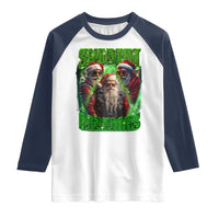 Funny Xmas Raglan Shirt Skibidi Rizzmas Cool Santa Rizz