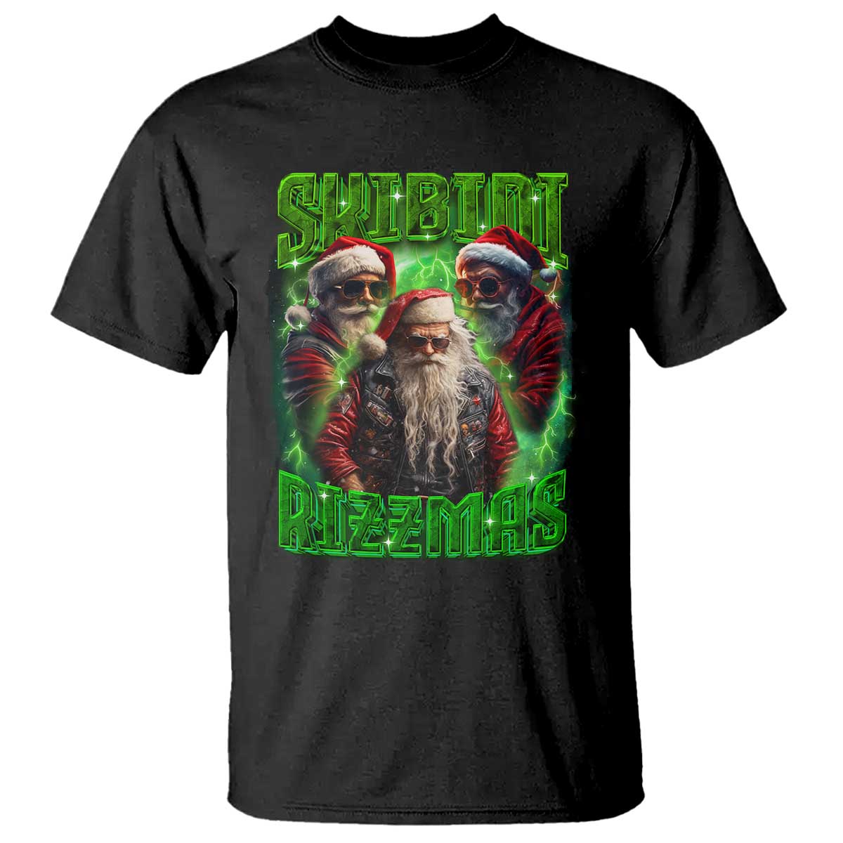 Funny Xmas T Shirt Skibidi Rizzmas Cool Santa Rizz - Wonder Print Shop