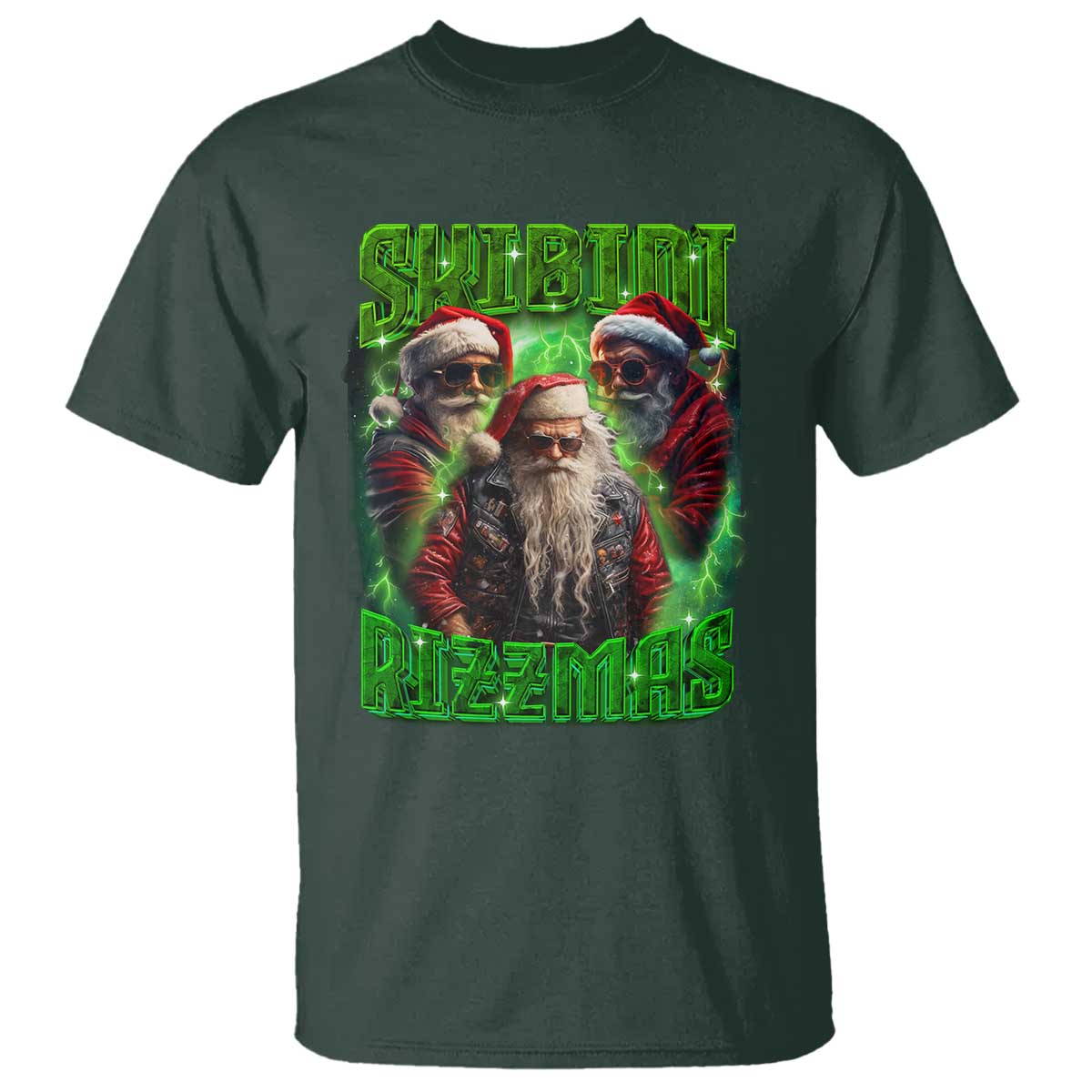 Funny Xmas T Shirt Skibidi Rizzmas Cool Santa Rizz - Wonder Print Shop