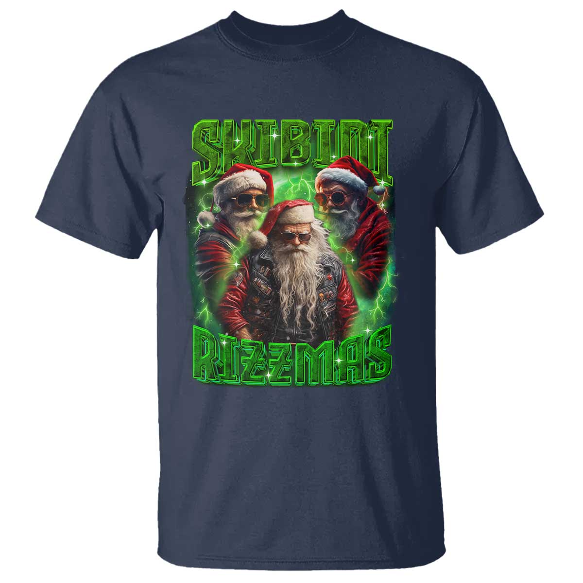 Funny Xmas T Shirt Skibidi Rizzmas Cool Santa Rizz - Wonder Print Shop