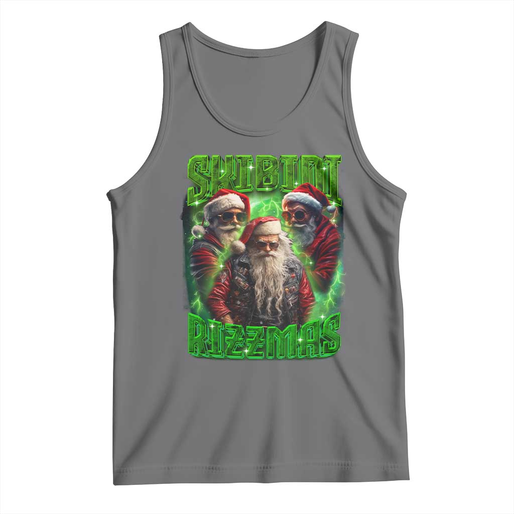Funny Xmas Tank Top Skibidi Rizzmas Cool Santa Rizz