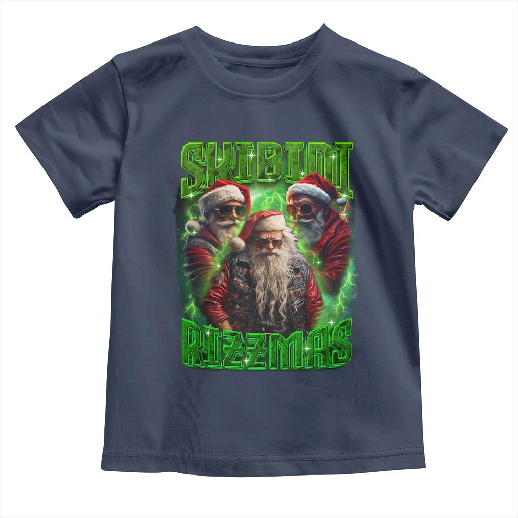 Funny Xmas Toddler T Shirt Skibidi Rizzmas Cool Santa Rizz