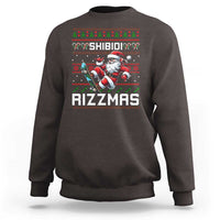 Funny Xmas Sweatshirt Skibidi Rizzmas Cool Santa Skateboard Rizz - Wonder Print Shop
