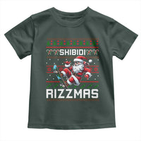 Funny Xmas Toddler T Shirt Skibidi Rizzmas Cool Santa Skateboard Rizz