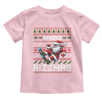 Funny Xmas Toddler T Shirt Skibidi Rizzmas Cool Santa Skateboard Rizz
