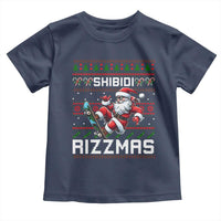 Funny Xmas Toddler T Shirt Skibidi Rizzmas Cool Santa Skateboard Rizz