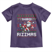 Funny Xmas Toddler T Shirt Skibidi Rizzmas Cool Santa Skateboard Rizz