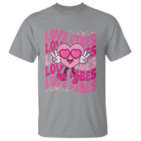 Valentine's Day T Shirt Retro Groovy Love Vibes Heart Eyes - Wonder Print Shop