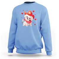Valentine's Day Sweatshirt Vintage Retro Puppy Dog Cowboy - Wonder Print Shop