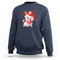 Valentine's Day Sweatshirt Vintage Retro Puppy Dog Cowboy - Wonder Print Shop