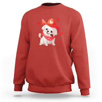 Valentine's Day Sweatshirt Vintage Retro Puppy Dog Cowboy - Wonder Print Shop