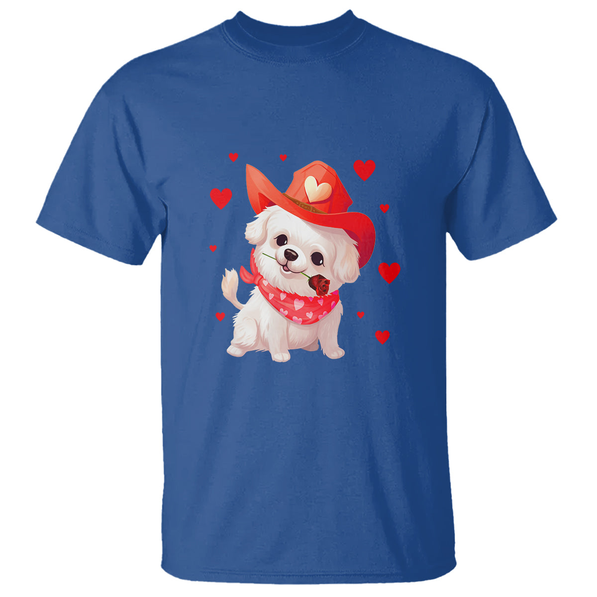 Valentine's Day T Shirt Vintage Retro Puppy Dog Cowboy - Wonder Print Shop