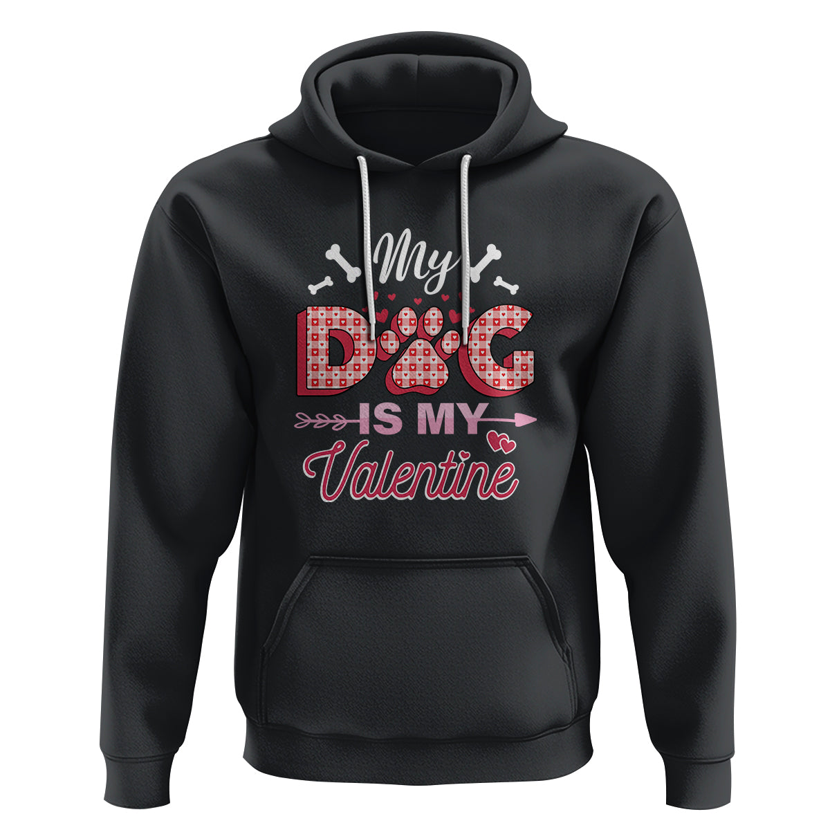 Valentine's Day Hoodie My Dogs Are My Valentine Pet Heart - Wonder Print Shop