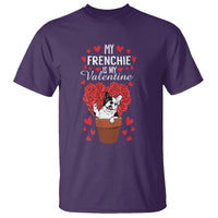 Valentine's Day T Shirt My Frenchie Is My Valentine Cute French Bulldog Rose Heart - Wonder Print Shop