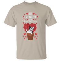 Valentine's Day T Shirt My Frenchie Is My Valentine Cute French Bulldog Rose Heart - Wonder Print Shop