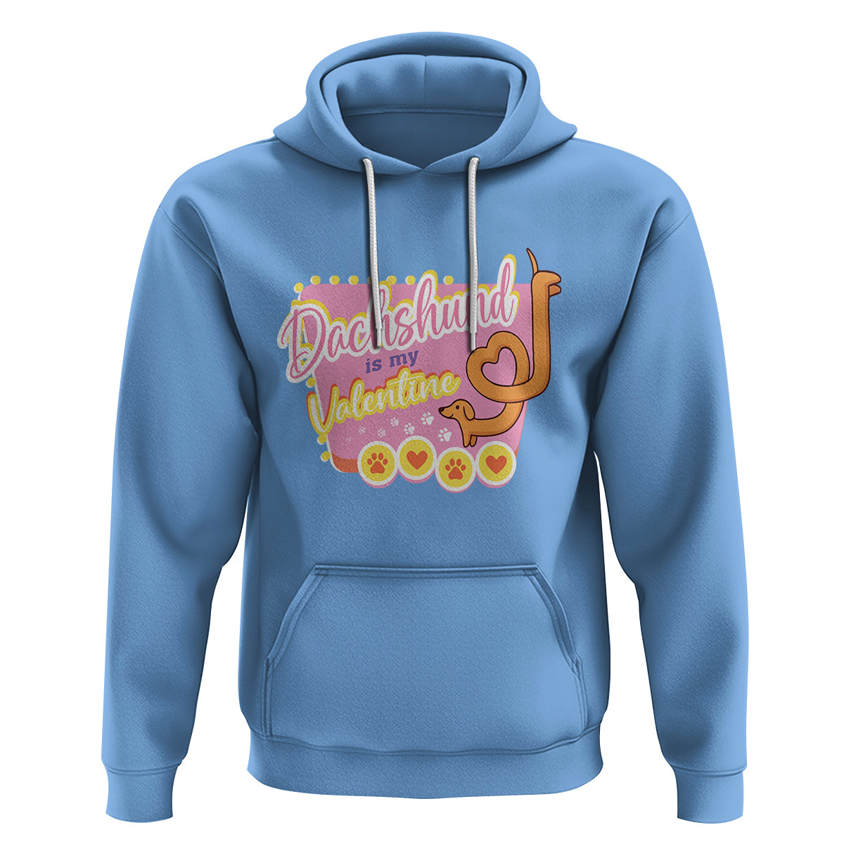 Valentine's Day Hoodie Dachshund Is My Valentine Cute Dog Heart - Wonder Print Shop
