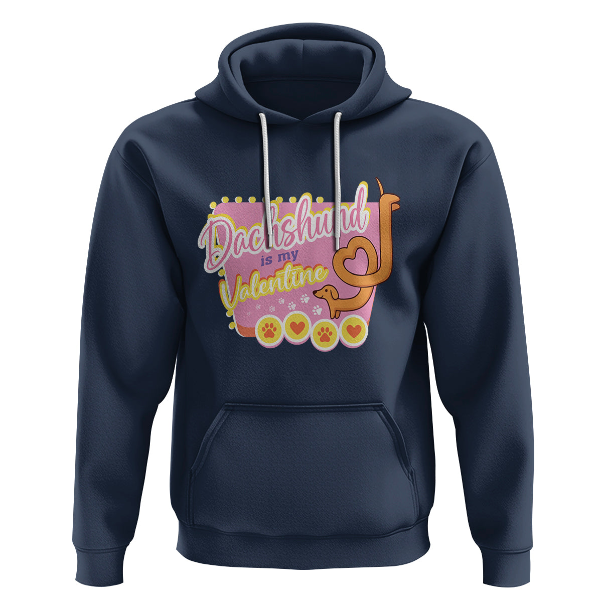 Valentine's Day Hoodie Dachshund Is My Valentine Cute Dog Heart - Wonder Print Shop