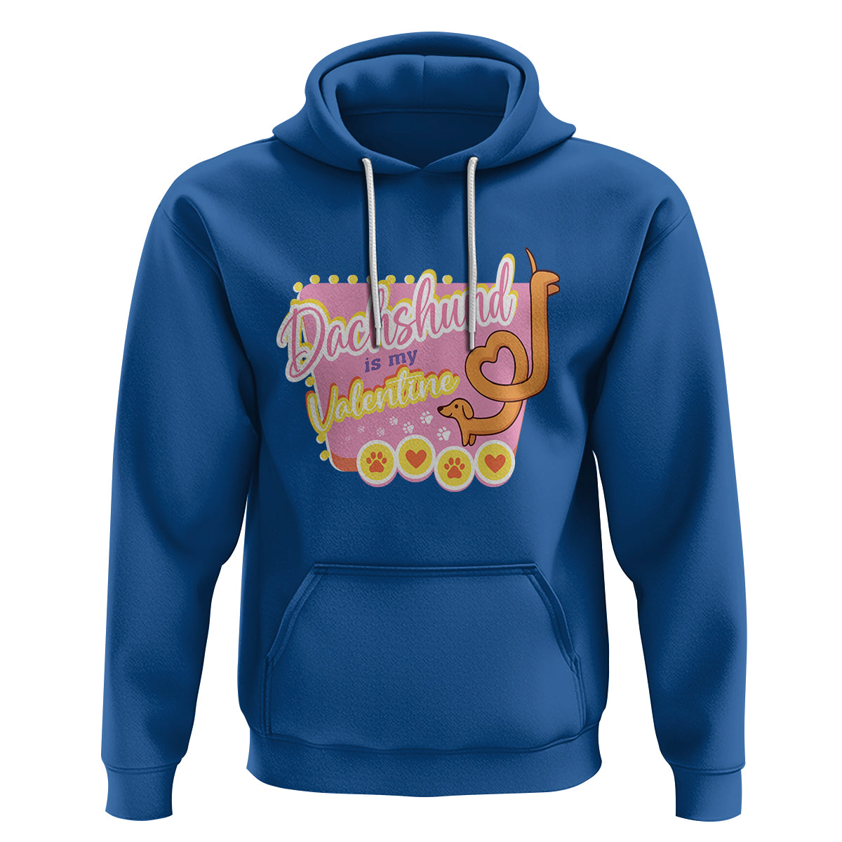 Valentine's Day Hoodie Dachshund Is My Valentine Cute Dog Heart - Wonder Print Shop