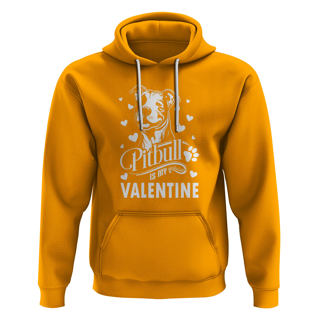 Valentine's Day Hoodie Pitbull Is My Valentine Cute Dog Heart - Wonder Print Shop