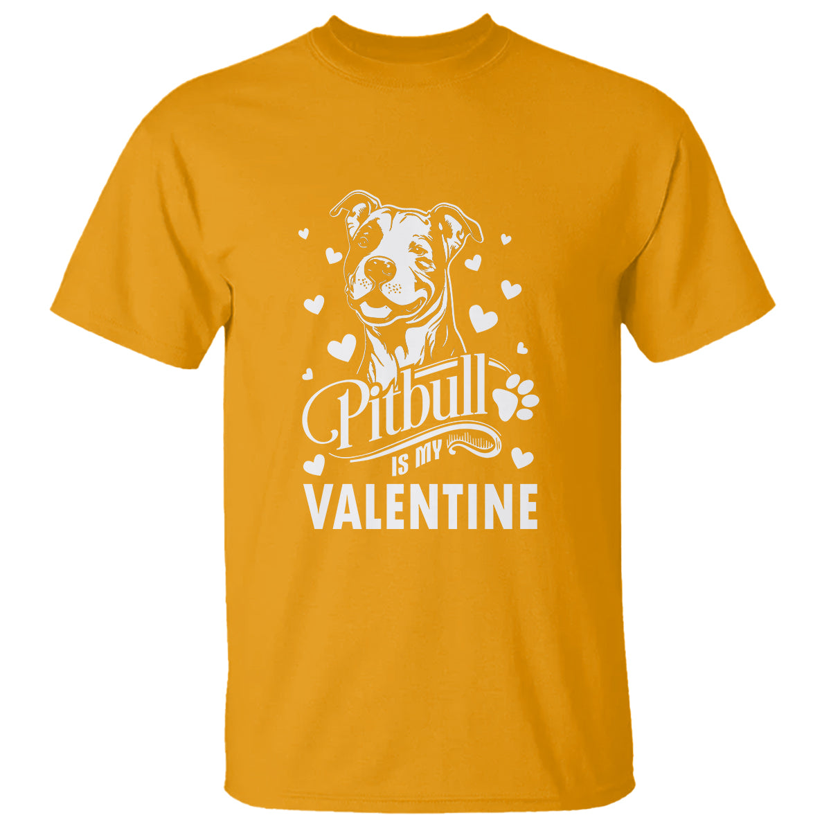 Valentine's Day T Shirt Pitbull Is My Valentine Cute Dog Heart - Wonder Print Shop