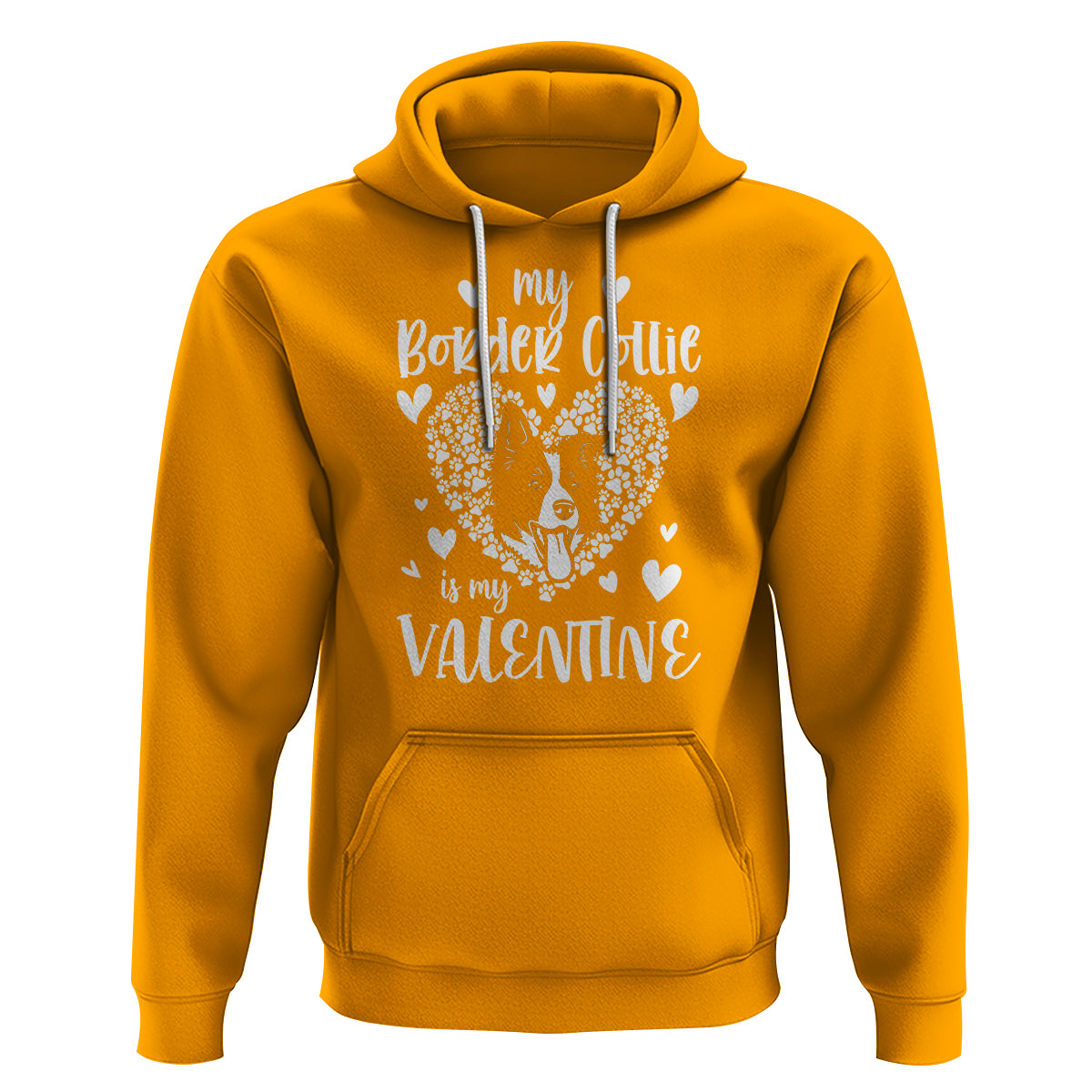 Valentine's Day Hoodie My Border Collie Is My Valentine Cute Dog Heart - Wonder Print Shop