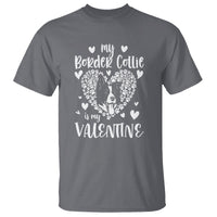 Valentine's Day T Shirt My Border Collie Is My Valentine Cute Dog Heart - Wonder Print Shop