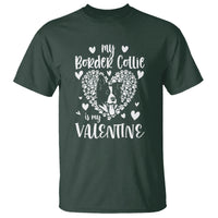Valentine's Day T Shirt My Border Collie Is My Valentine Cute Dog Heart - Wonder Print Shop