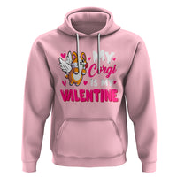 Valentine's Day Hoodie My Corgi Is My Valentine Cute Cupid Dog Rose - Wonder Print Shop