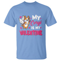 Valentine's Day T Shirt My Corgi Is My Valentine Cute Cupid Dog Rose - Wonder Print Shop