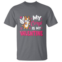 Valentine's Day T Shirt My Corgi Is My Valentine Cute Cupid Dog Rose - Wonder Print Shop