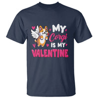 Valentine's Day T Shirt My Corgi Is My Valentine Cute Cupid Dog Rose - Wonder Print Shop