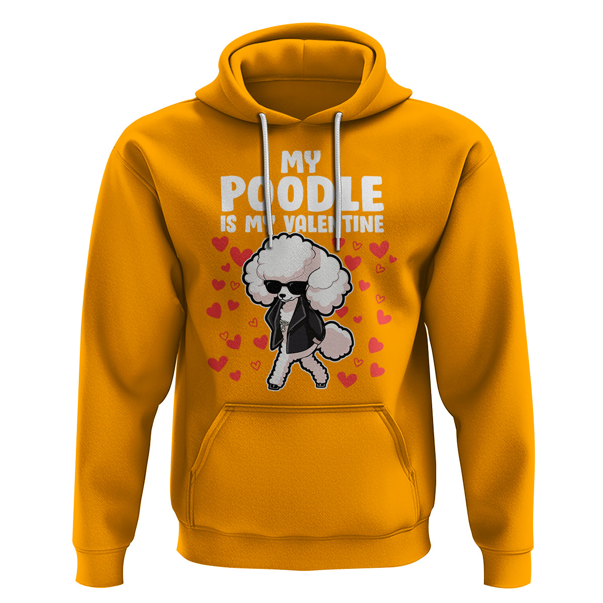 Valentine's Day Hoodie My Poodle Is My Valentine Cute Dog Heart - Wonder Print Shop