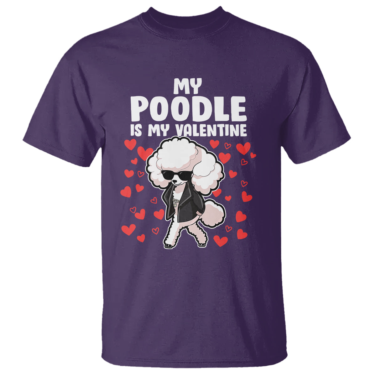 Valentine's Day T Shirt My Poodle Is My Valentine Cute Dog Heart - Wonder Print Shop
