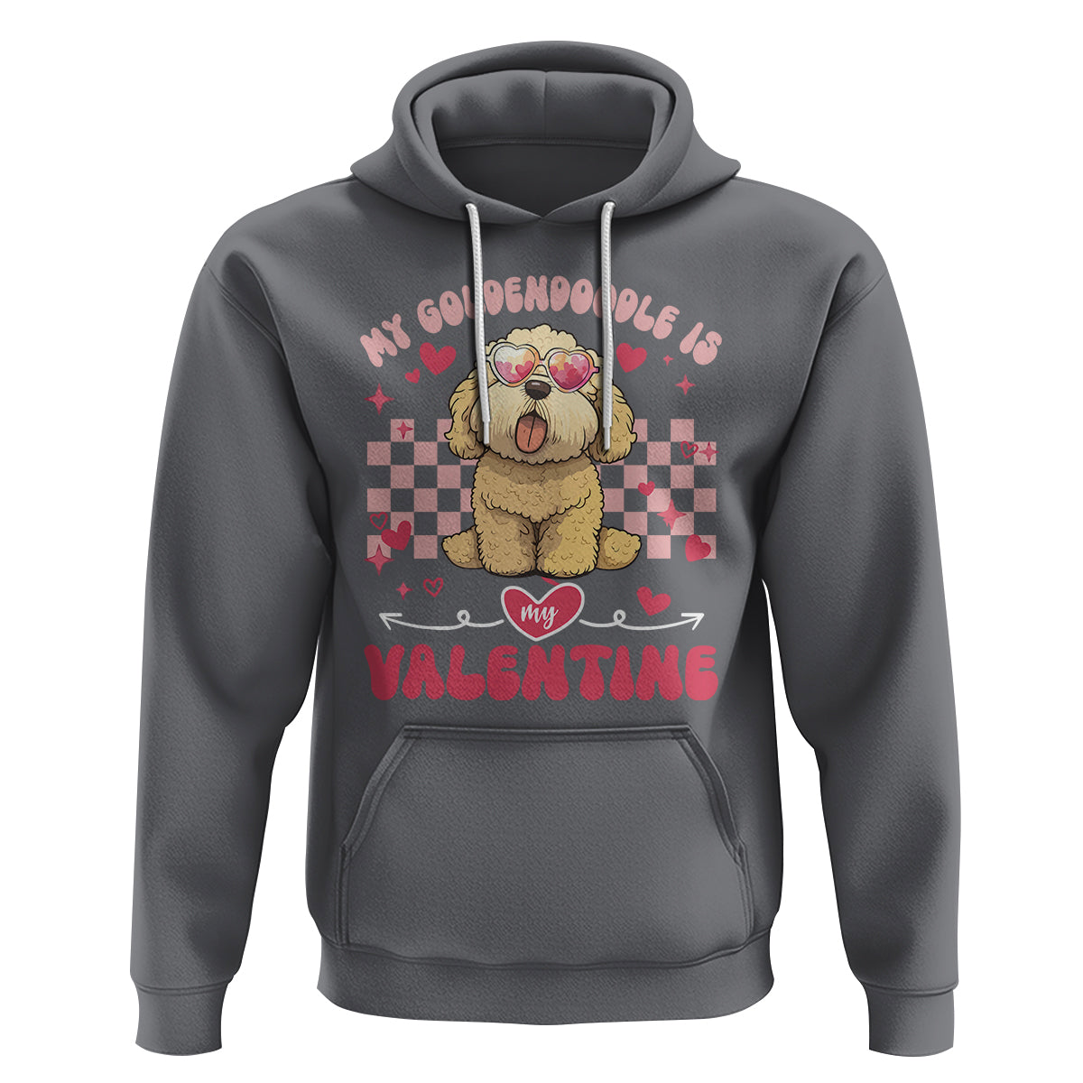 Valentine's Day Hoodie My Goldendoodle Is My Valentine Cute Dog Heart Sunglass - Wonder Print Shop