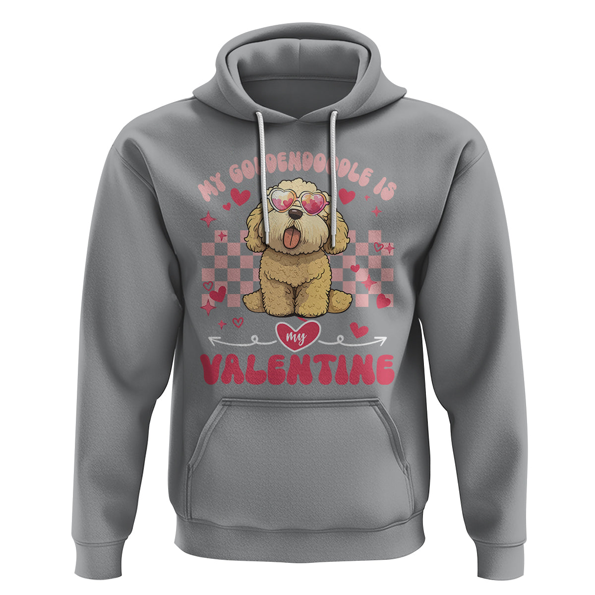 Valentine's Day Hoodie My Goldendoodle Is My Valentine Cute Dog Heart Sunglass - Wonder Print Shop