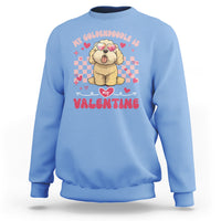 Valentine's Day Sweatshirt My Goldendoodle Is My Valentine Cute Dog Heart Sunglass - Wonder Print Shop