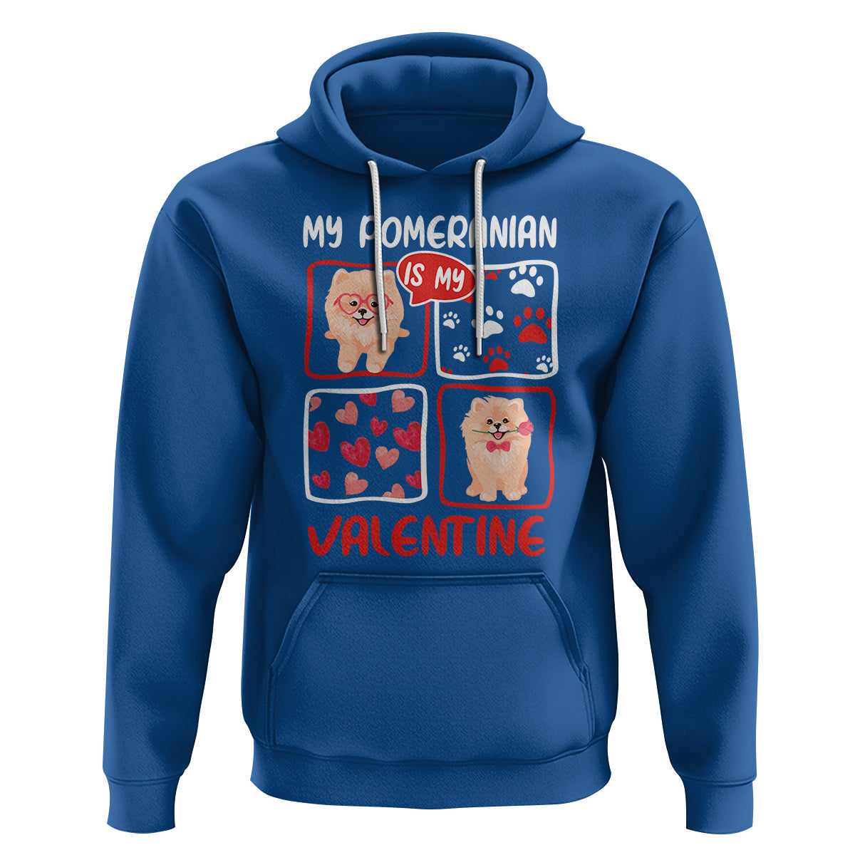 Valentine's Day Hoodie My Pomeranian Is My Valentine Cute Dog Heart - Wonder Print Shop
