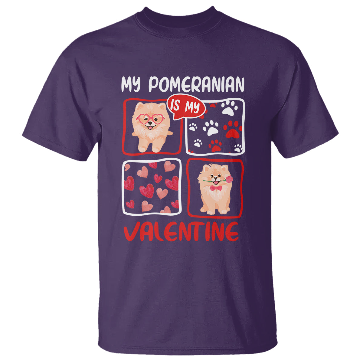 Valentine's Day T Shirt My Pomeranian Is My Valentine Cute Dog Heart - Wonder Print Shop