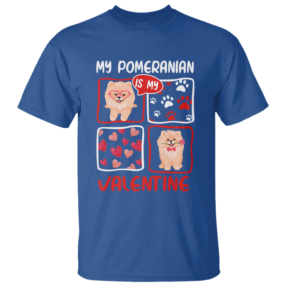 Valentine's Day T Shirt My Pomeranian Is My Valentine Cute Dog Heart - Wonder Print Shop