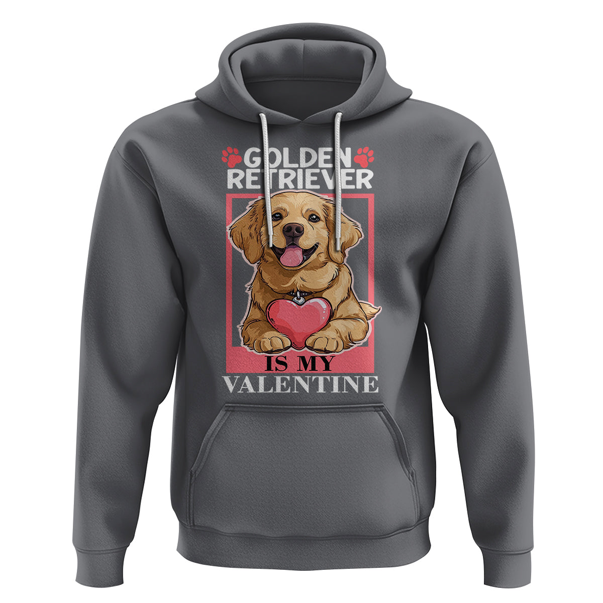 Valentine's Day Hoodie My Golden Retriever Is My Valentine Cute Dog Heart - Wonder Print Shop
