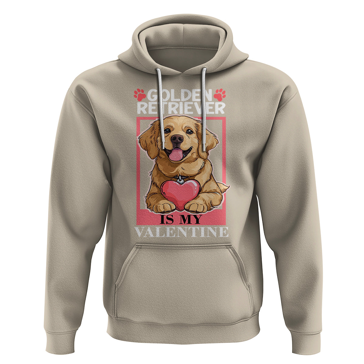 Valentine's Day Hoodie My Golden Retriever Is My Valentine Cute Dog Heart - Wonder Print Shop